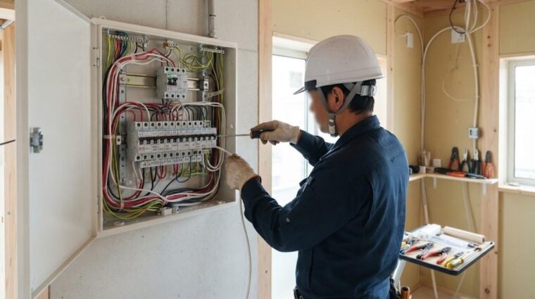 分電盤の結線（施工イメージ）