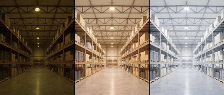 色温度の比較・工場／倉庫（水銀灯からLEDへ）