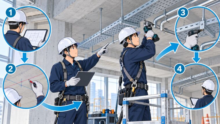 施工要領の全体フロー（AI生成イメージ）