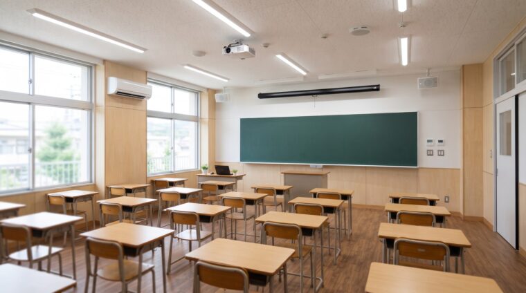 学校の電気設備イメージ・普通教室（AI生成イメージ）