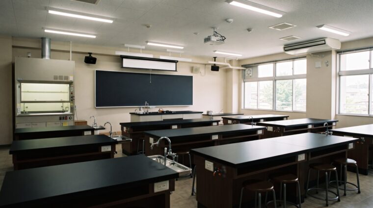 学校の電気設備イメージ・理科室（AI生成イメージ）